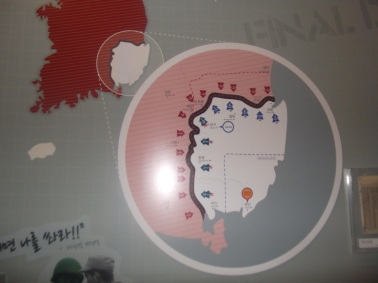 Map showing how close North Korea came to completely conquering the South in 1950
